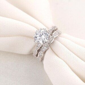 💥 Luxury Shiny Big Round Gems Inlaid Beautiful Wedding Ring for Women, EVGG1135